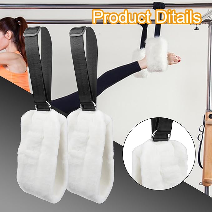 2 Pieces Pilates Reformer Straps Pilates Equipment Accessories, Soft, Fitness Straps Resistance Bands for Gym, Home