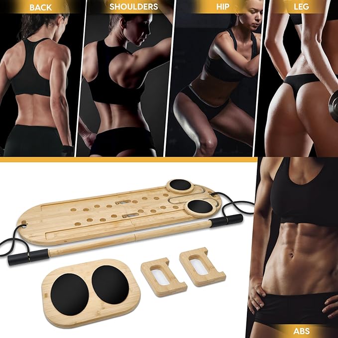pilates reformer set pilates equipment bamboo Pilates Reformer Set durable Pilates Boards for Home Workout Portable and Foldable Pilates Reformers Machine Multifunctional Pilates Boards for Women /men