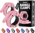 DMoose Fitness Barbell Clips 2 Inch (Pair) - Quick Release Olympic Barbell Clamps & Collars with Anti Slip TPR Grip for Secure Weightlifting and Powerlifting - Weight Clips for Bars at Home or Gym