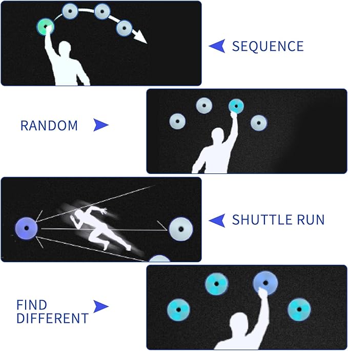 6Pcs/Pk Agile Reaction Training Lamp Set, Blue Shell Sport Reaction Training Light Speed Equipment Quick Reaction Lights Enhancing Speed and Agility Tools