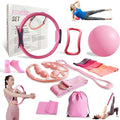 Home Workout Pilates Kit for Women, Better me Pilates Ring and Ball Set Essentials Equipment, with 5 Resistance Bands, Massager Roller, Yoga Starter Accessories for Toning Arms, Thighs & Core