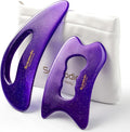 Scienlodic 2 Pcs Large Body Gua Sha Massage Tools (Purple, Resin) - Muscle Scraper for Back, Neck, Waist & Legs, Muscle Relaxation, Soothe Tension