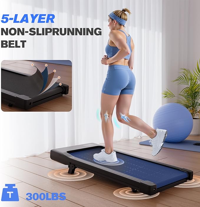Walking Pad,6% Walking Pad with Incline,No-Assembly Walking pad Treadmill with APP and Remote Control,LED Display,2.5 HP Quiet Under Desk Treadmills,300 lbs Capacity