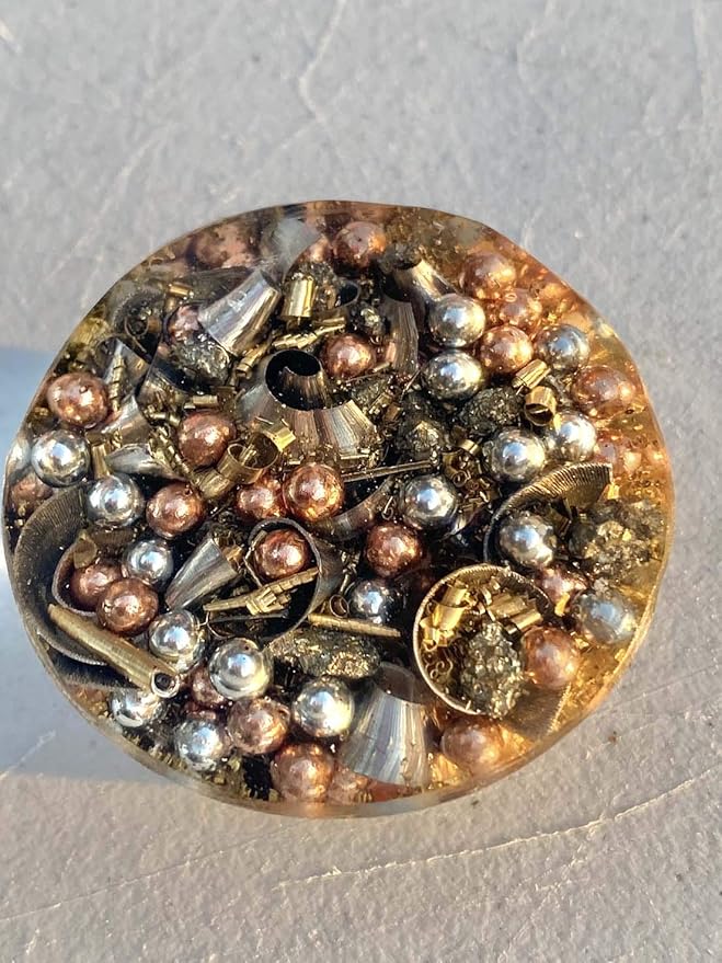 Dendritic Jasper Orgone Generator Energy Accumulator 7.83Hz/432Hz/528Hz/Advance Harmonics Many Beautiful Ingredients! (Dendritic Jasper)