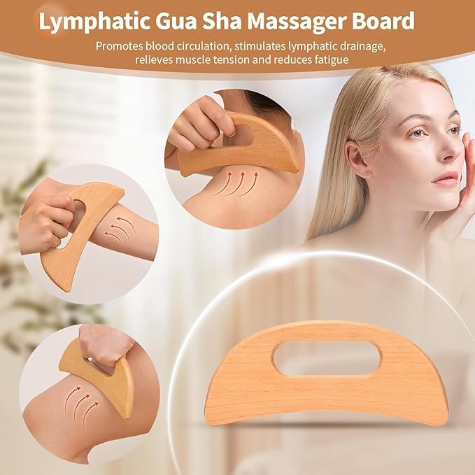 4Pcs Wood Therapy Massage Tools Lymphatic Drainage Massager Wooden Massager Body Sculpting Tools for Maderoterapia,Anti-Cellulite,Pain Relief
