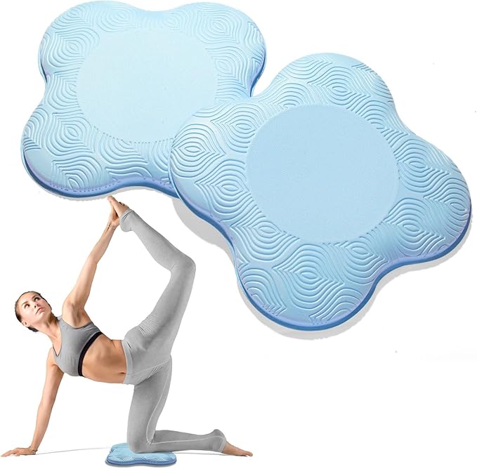 2 Packs Yoga Knee & Elbow Cushions - Extra Thick Foam for Knees, Elbows, Wrists, Hands & Head - Pilates & Kneeling Pads - Support Foam Pads for Women & Men