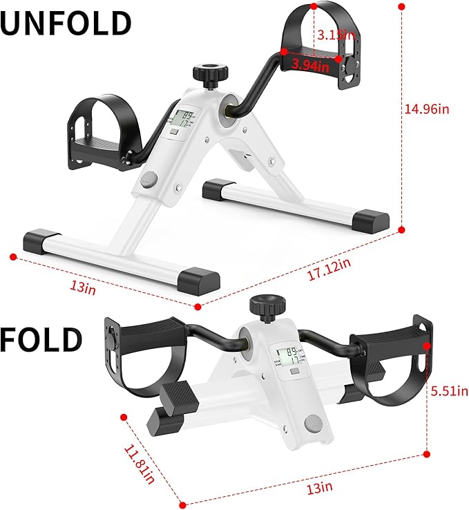 MOMODA Under Desk Bike Pedal Exerciser with LCD Display Portable Mini Exercise Bike for Arm and Leg