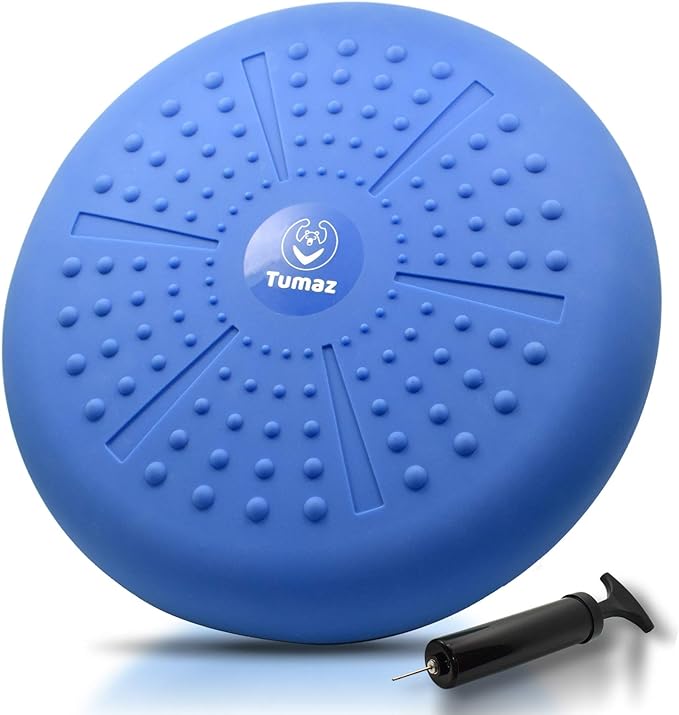 Tumaz Wobble Cushion - Wiggle Seat to Improve Sitting Posture & Stay Focused for Sensory Kids, Balance Disc to Core Strength & Flexible Seating [Extra Thick Balance Board, Pump Included Wobble Board]