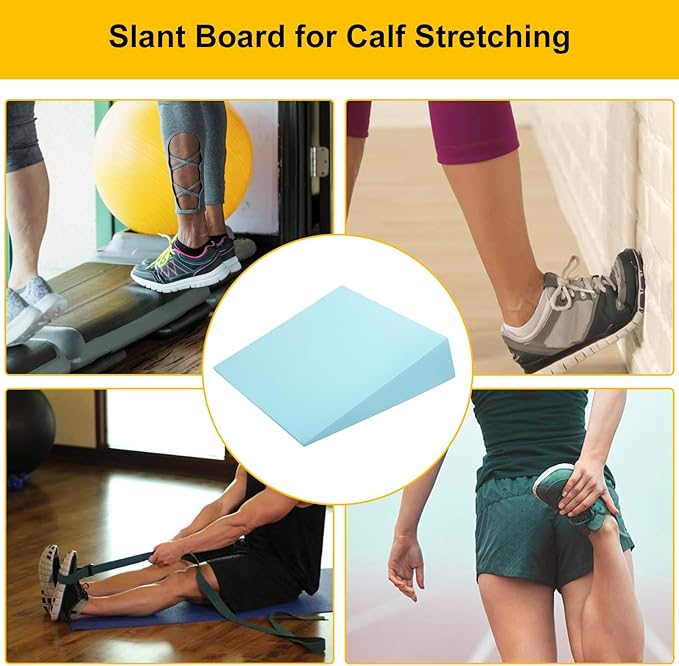 Calf Stretch Wedge – Foam Squat Board, Professional Workout Equipment | High-Density Portable Exercise Accessory For Men Women Improve Balance Flexibility Strength Home Gym Fitness Training