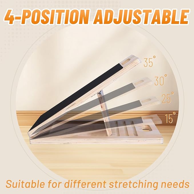 Adjustable Slant Board for Calf Stretching，Calf Stretch Incline Plate for Exercise, Squats and Physical Therapy，Foot and Ankle Physical Therapy & Leg Stretching & Tool for Back and Leg Pain Relief