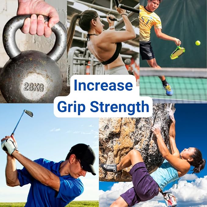 Grip Strength Trainer - Hand Strengthening Device, Forearm Strengthener, and Finger Trainer. Hand Gripper Strengthener and Guitar Finger Exerciser.