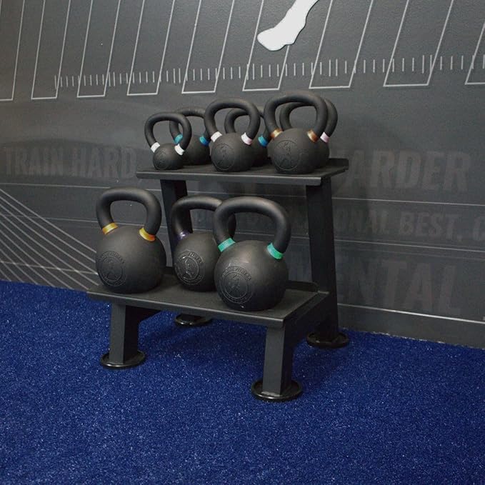 Gronk Fitness Kettlebell Rack | 2-Tier Heavy-Duty Weight Storage Shelf for Home Gym | Scratch-Resistant Padded Shelves | Organize Kettlebells, Dumbbells, and Gym Equipment | Easy Assembly