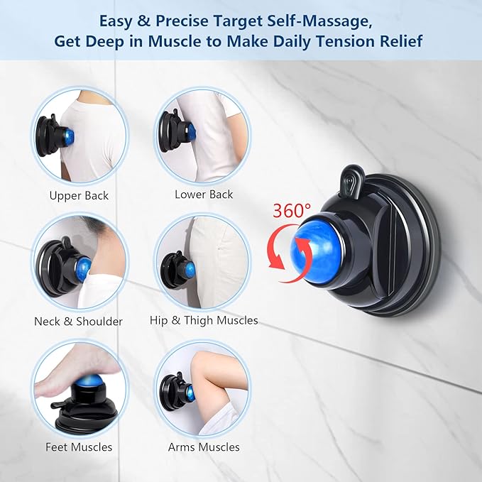 Mountable Massage Ball, 3 in 1 Muscle Recovery Massager, for Pain Relief, Myofascial Release, Knots, and Deep Tissue, Trigger Point Massage Therapy, Ideal Gifts for Loved Ones