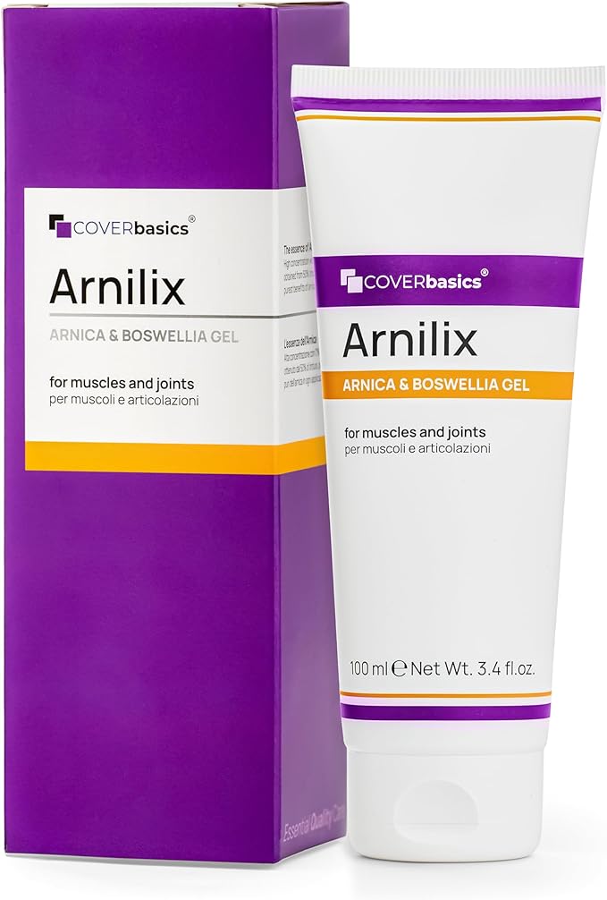 Arnilix - Strong Arnica Gel 98% - High Concentration Formula with Boswellia - Fast Absorbing Muscle and Joint Massage Cream - Natural VEGANOK - Dermatologically Tested (100ml)