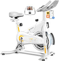 Exercise Bikes for Home,Spin Bike with Adjustable Magnetic,Brake Pad Resistance Silent Belt Drive,350lbs/300lbs Weight Capacity &Upgraded Version Seat for Home Cardio&Weight Loss(QM-530W)