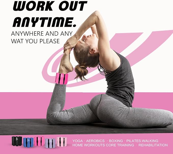 Wrist Ankle Weights for Women Men, Leg Arm Wrist Weights Bangles 1lb*2 1.5lb*2 2lb*2Wearable Weights Pilates Weighted Bracelet for Strength Training Walking Swimming Exercises Yoga Physical Therapy