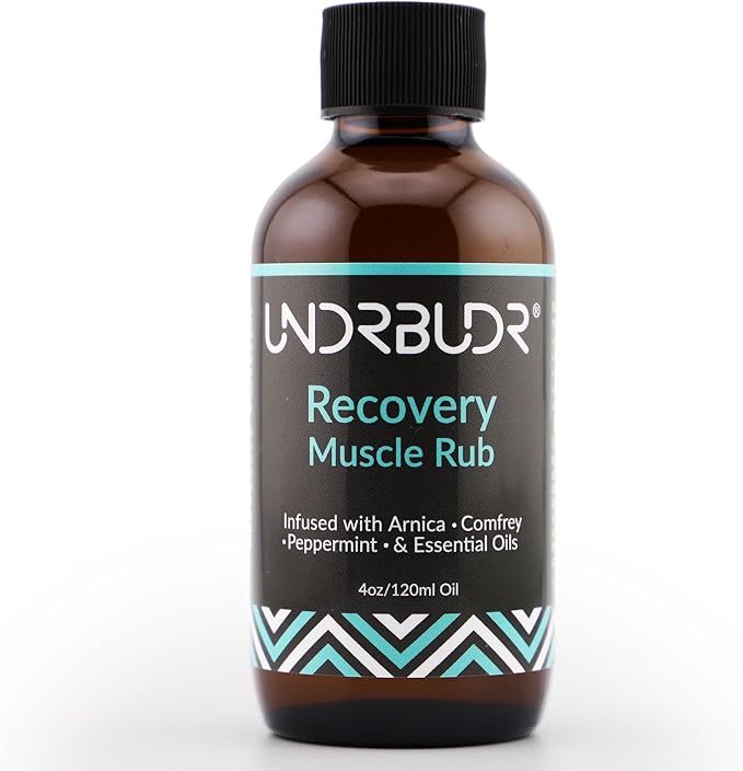 Post-Activity Recovery Muscle Rub Oil with Arnica, Comfrey & Essential Oils–4oz for Muscle Soreness, Back Pain, Joint Discomfort & Post-Workout Recovery, Natural Formula for Active Lifestyles