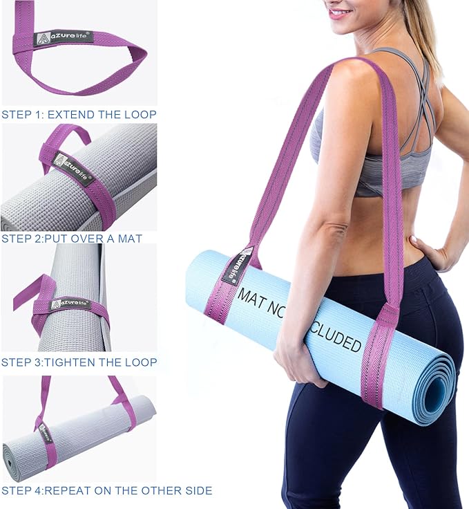 [MAT NOT Included] Yoga Mat Sling, Yoga Mat Straps for Carrying, Easy-Cinch Yoga Mat Holder Strap