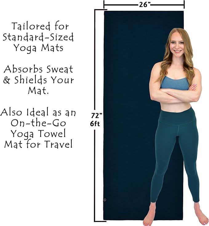 Tatago Yoga Mat Towel Non Slip for Hot Yoga. Our Hot Yoga Towel is Thicker, More Absorbent, and a Perfect Hot Pilates Mat Towel. 400GSM Microfiber Quick-Dry!