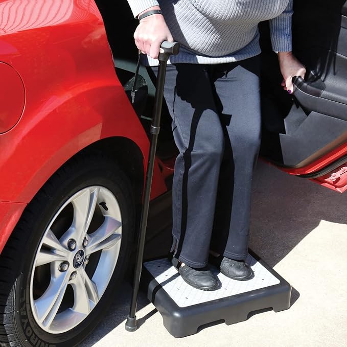 SUPPORT PLUS Riser Step Stool - 3 1/2"H Safety Half Step Platform, Indoor Outdoor Assistive Devices for Elderly