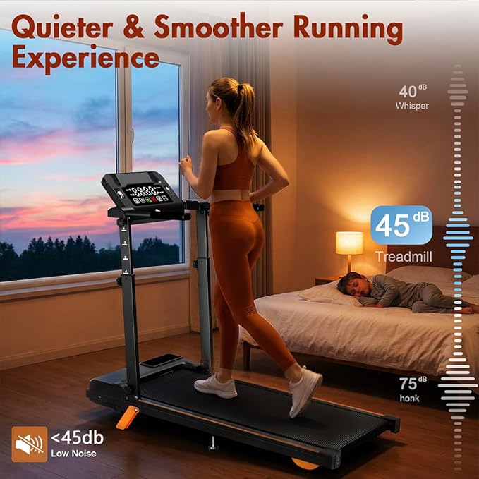 Walking Pad Treadmill with Desk, Foldable Treadmills for Home, Quiet Treadmill with 10% Incline, 300lbs Weight Capacity Walking or Running for Home Office