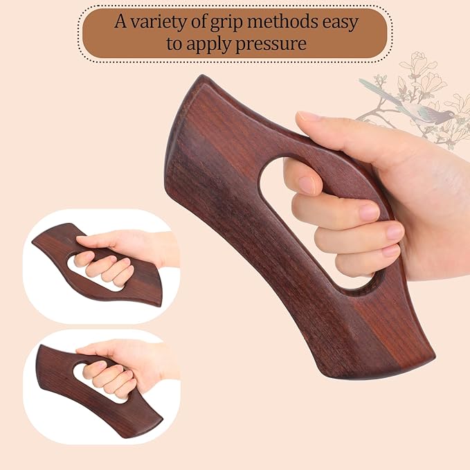Lymphatic Drainage Massager, Wooden Body Gua Sha Tool Manual Muscle Scraper Tools Back Massage Relieve Muscle Fatigue, Body Gua Sha Paddle Anti Cellulite Tool for Women and Men