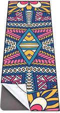 QiyI Yoga Mat Towel with Corner Pockets, Non Slip Sweat Absorbent Hot Yoga Towels, Soft Yoga Blankets with Travel Bag, Skidless Mat Cover for Workout, Gym, Fitness - 70"x26", Festival Mandala