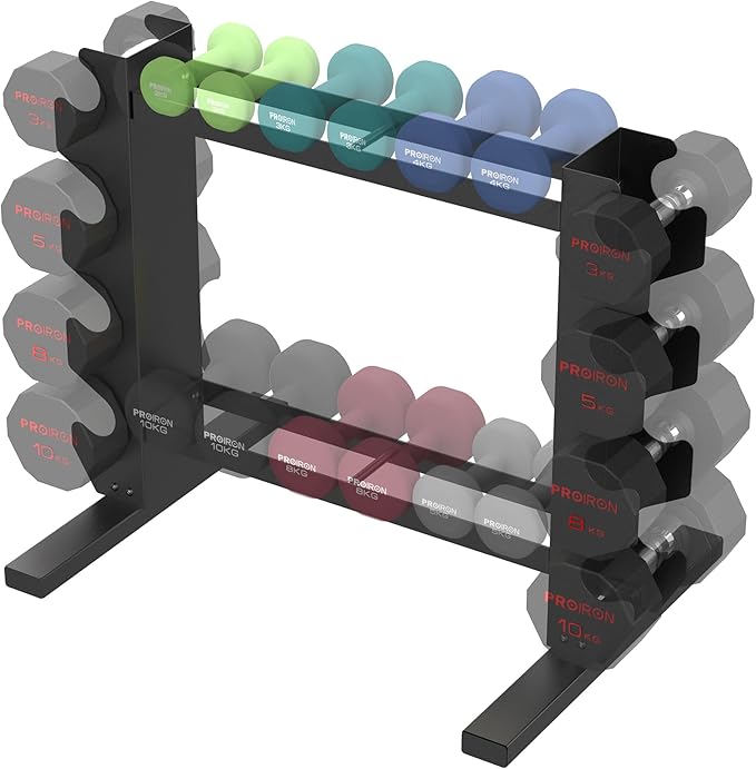PROIRON Dumbbell Rack Stand for Home Gym, Upgraded Stable Weight Rack, 4-Tier Dumbbell Rack Stand Only Holder for Dumbbells, Free Weights, 450LB Capacity Heavy-Duty Compact Storage Organizer