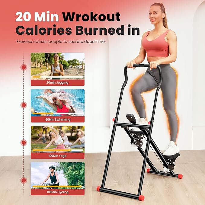 BODYRHYTHM New Stair Stepper for Home Gym Exercise, Vertical Climber Machine for Full Body Workout, Foldable Cardio Exercise Machine, Stair Climber with Adjustable Handlebar & Pedals