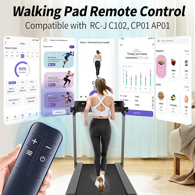 RETROSUN Replacement Remote Control for Yemsd 3 in 1 Portable Under Desk Treadmill RC-J C102, for Rhythm Fun Treadmill CP01 AP01