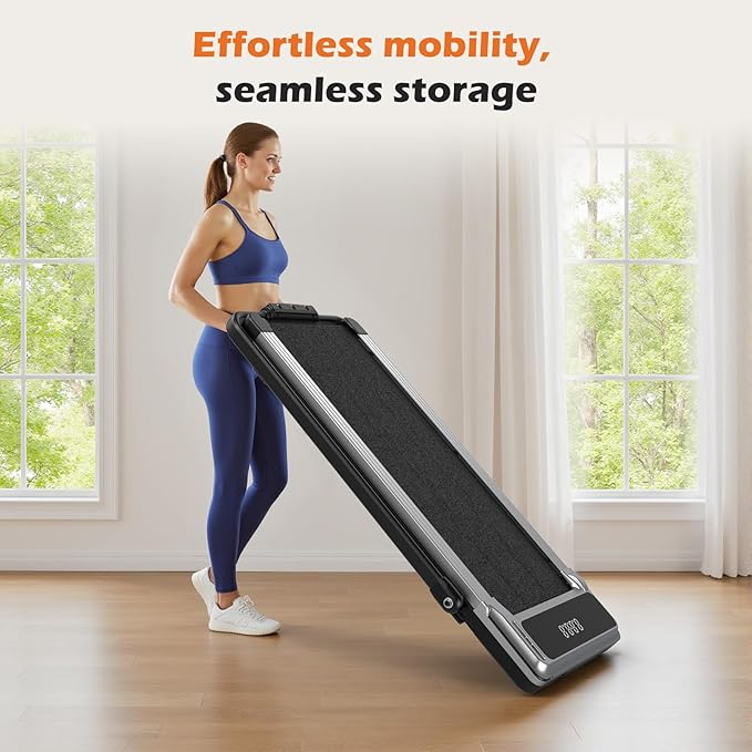 Sweetcrispy Compact Treadmill for Small Spaces, Quiet Under-Desk Walking Pad, Slim & Portable Design for Home Office Workouts, Easy to Store, Ideal for Apartments and Work-from-Home Fitness