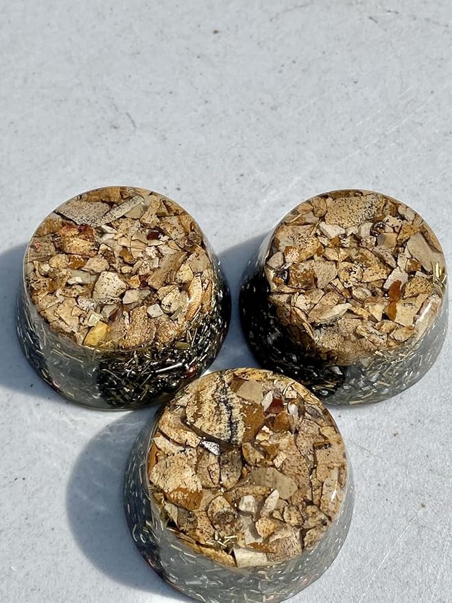 Jasper Picture Orgone Generator Energy Accumulator 528Hz/7.83Hz/Advance Harmonics Many Beautiful Ingredients and Colors!! (Jasper Picture)