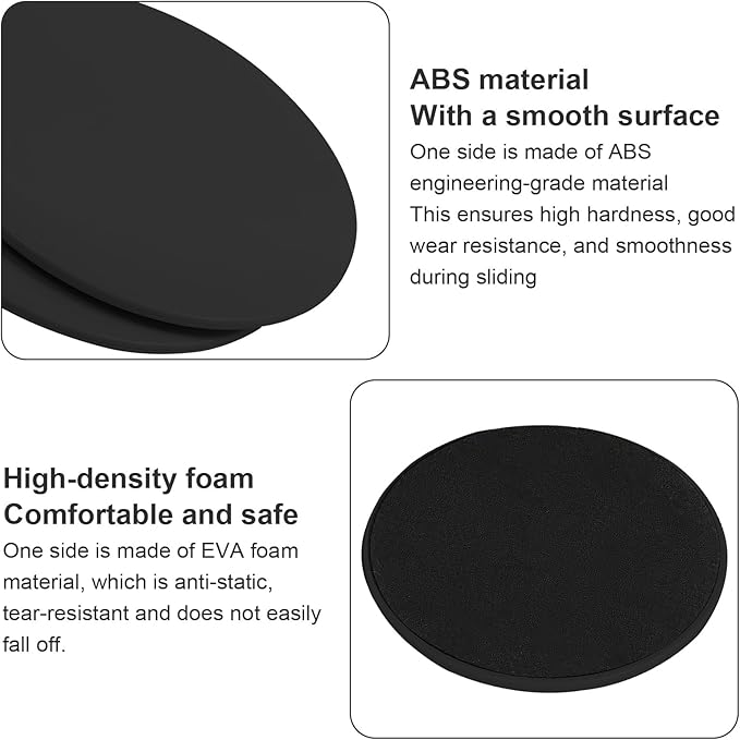 Exercise Core Sliders Glid Discs 2 Pack - Dual-Sided Workout Sliding Discs for Home Gym, Pilates, Physical Therapy, Ab & Full Body Training