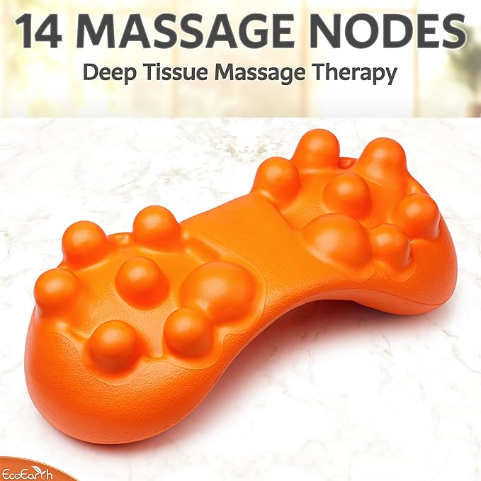 EcoEarth Hip Massager for Psoas Release (Extra Firm) - 14 Massage Nodes for Sciatica & Piriformis Syndrome Pain Relief - Trigger Point Deep Tissue Massage Tool for Hip & Lower Back Pain