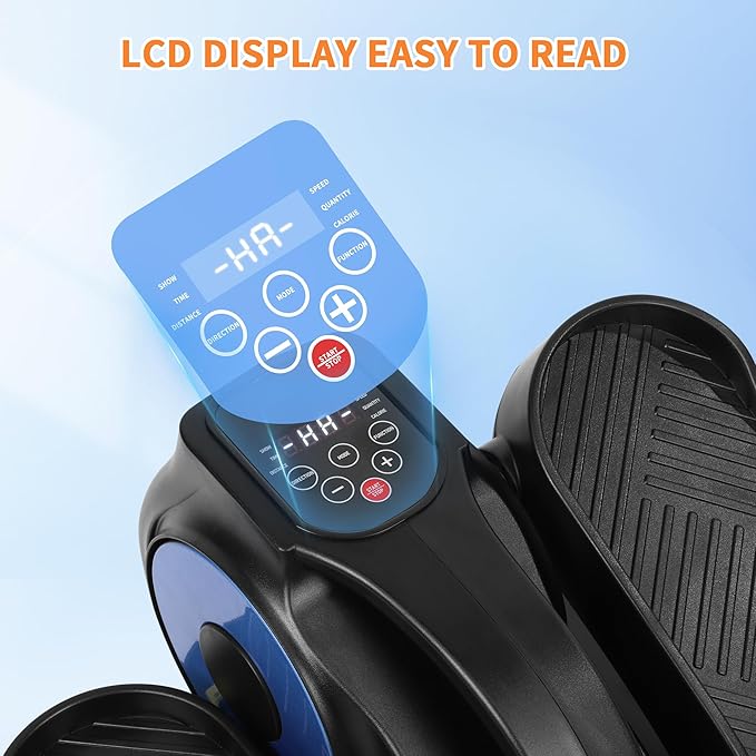 Under Desk Elliptical Machine, Leg Exerciser as Seen on TV for Seniors with 12 Speeds and 12 Modes, Portable Seated Pedal Trainer, Remote Control Elliptical Exerciser for Home Office