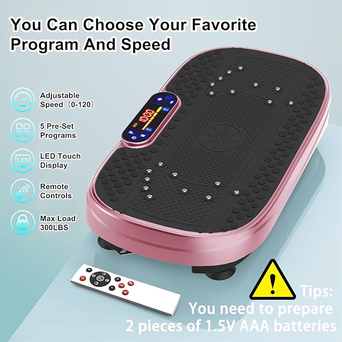 Vibration Plate Exercise Machine Whole Body Workout Vibration Fitness Platform for Home Fitness with Remote Control