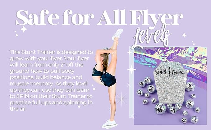 Stunt Trainer Flyer Cheer Balance Board for Cheerleader Balance & Flexibility Core Strength Training - Cheer Balance Trainer Stunting Practice Board Cheerleading Equipment for Flyers, Grey