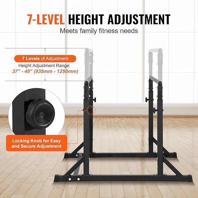 Happybuy Dip Bar, 800 Pounds Capacity, Heavy-Duty Adjustable Dip Stand Station for Fitness, Workout Dip Bar Stabilizer for Home Gym, Parallel Bars for Strength Training