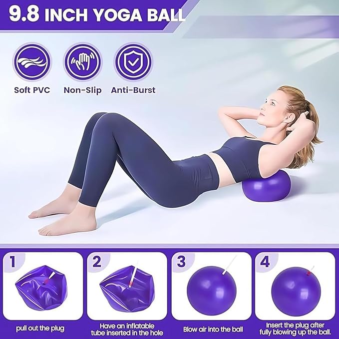 Pilates Essentials Kit for Women, Pilates Essentials Kit, 13 Piece Home Pilates Equipment Set Includes 𝐏𝐢𝐥𝐚𝐭𝐞𝐬 Ring Resistance Bands Yoga Ball, for Women's Home Workouts & Beginners