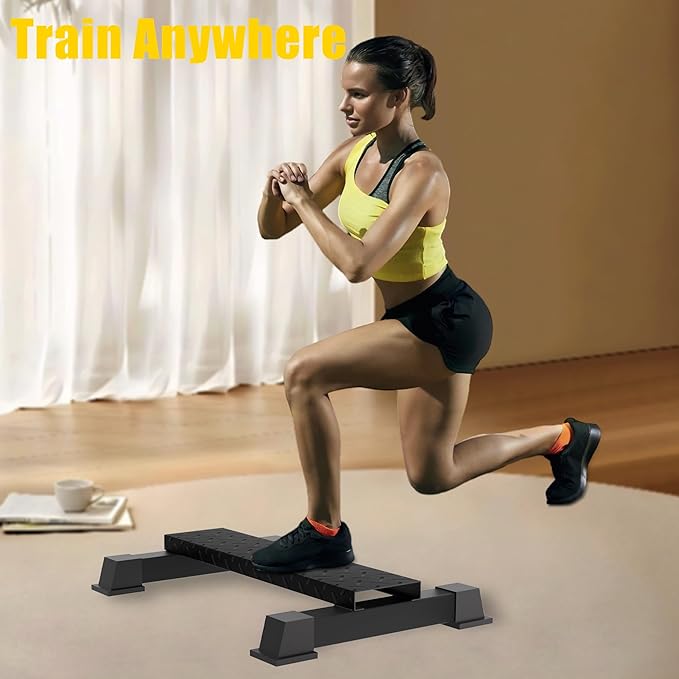 Calf Raise Block, Heavy-Duty Steel Calf Trainer, Multifunctional Standing Calf Workout Bar for Stretching, Squat, Foot Flexibility, Anti-Slip Solid Platform for Home Gym (Straight Board)