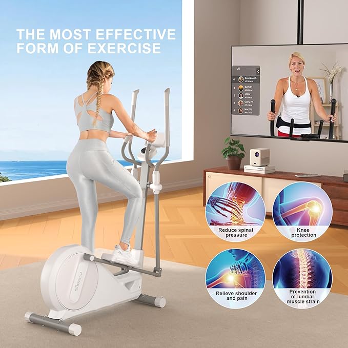 Elliptical Training Machines,Elliptical Exercise Machine for Home with Hyper-Quiet Magnetic Driving System, Elliptical Trainer/330 LBS Loading Capacity