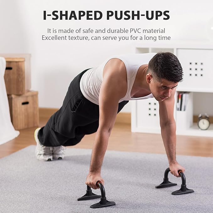 Mikinona Push-up Frame Hand Grip Bars Crimson Metal Bodybuilding Tool Home Fitness Equipment Muscle Strength Training Pushup Stand for Arm Workout