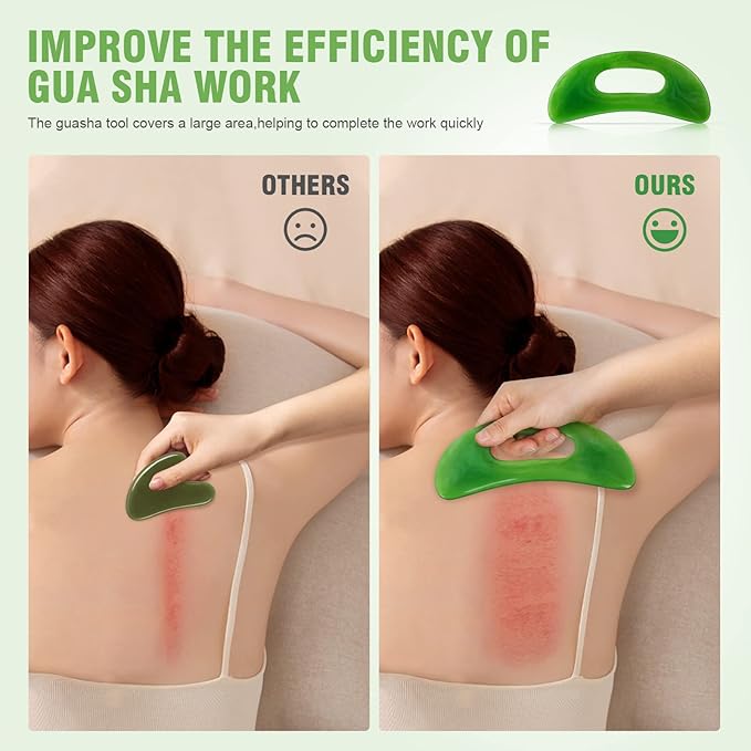 2 PCS Large Gua Sha Massage Tool, Resin Guasha Scraping Tool Multi-Functional Handheld Lymphatic Drainage Drain Scraper, Sore Muscles Massager for Tension Knots Relaxation, Myo-fascial Release