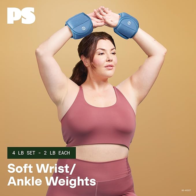 POPSUGAR Soft Wrist and Ankle Weights, Wearable Weights, Strengthens, Tones & Sculpts, Adjustable Ankle Weights for Work from Home Fitness, Gym Accessories for Women & Men