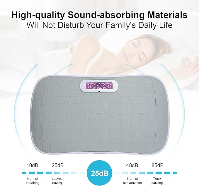 Full Body Vibration Platform, 10-Frequency Shaking Machine with Bluetooth Music Sync, LED Display, Durable ABS and Metal Frame, Non-Slip Silicone Pedals for Home Gym, Unisex Fitness