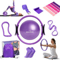 Pilates Kit for Home Workouts with 13" Magic Circle Pilates Ring and 5 Resistance Bands Pilates Essentials Kit for Women at Home Pilates Kit Pilates Starter Kit for Women Full Body Shaper