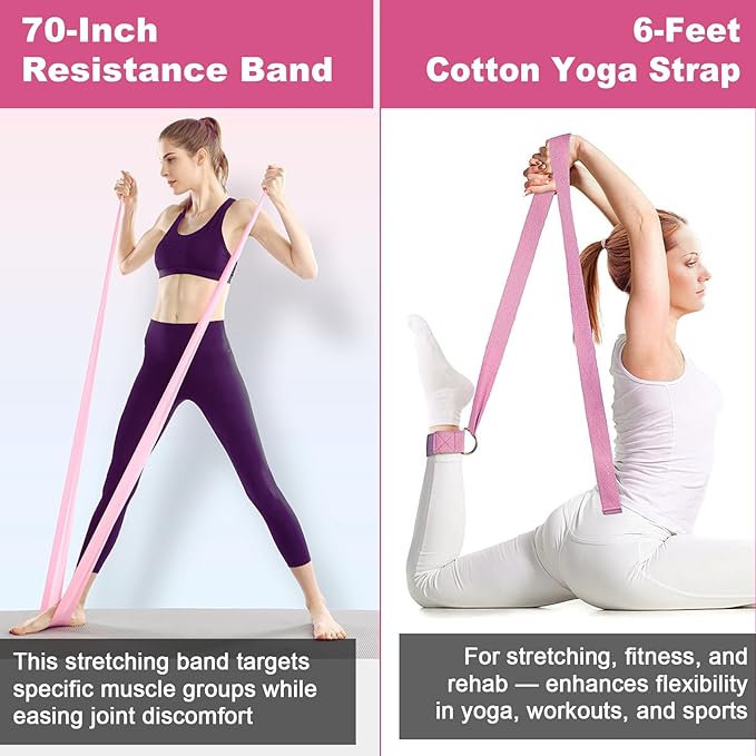 Pilates Kit, Home Pilates Essentials Kit for Women, Pilates Equipment Ring and Ball Set, Magic Circle with 5 Resistance Bands, Hip Thrust Belt & Accessories, Toning Fitness Starter Set