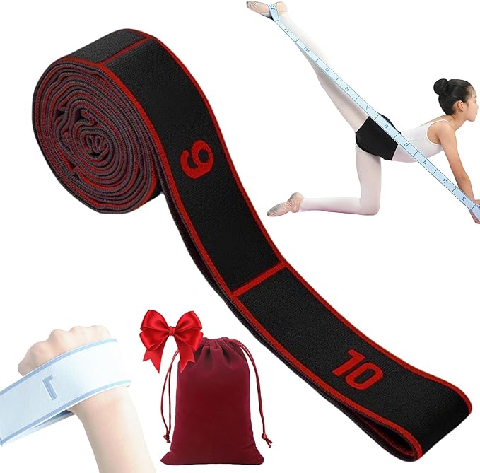 2026 Upgrade Fitness Resistance Band for Stretching and Yoga, Elastic Yoga Stretching Strap with Loops Handle, Adjustable Leg Stretcher Bands for Full Body Stretching Shaping
