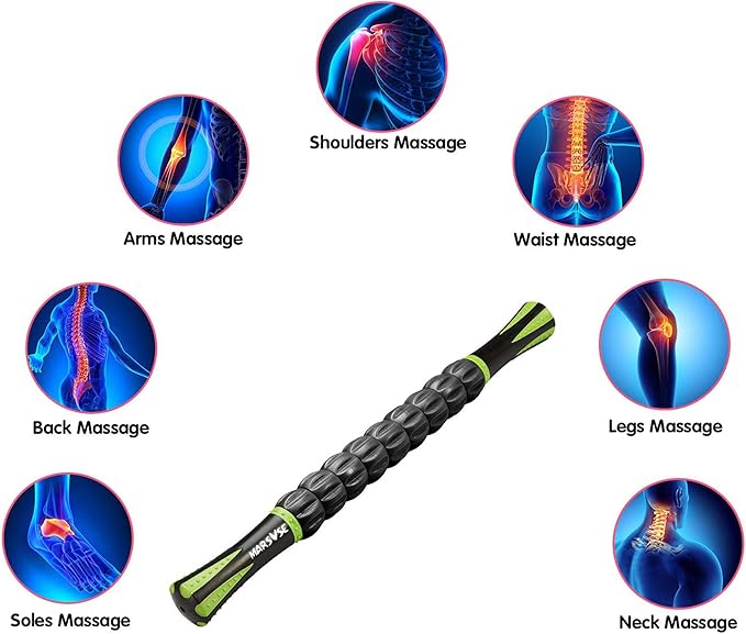 Muscle Roller Stick - Massage Tool for Athletes, Soothing Cramps, Relieving Muscle Soreness, Physical Therapy, Body Recovery (Violet)