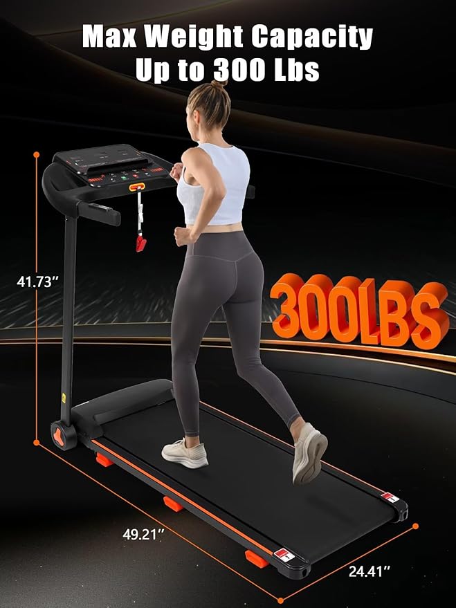 15% Incline Treadmill with Handle, 3-in-1 Portable Treadmills for Home and Office, Foldable Treadmills with 300 Lbs Weight Capacity, 3.0HP Quiet Walking Pad Treadmill, Three Screen